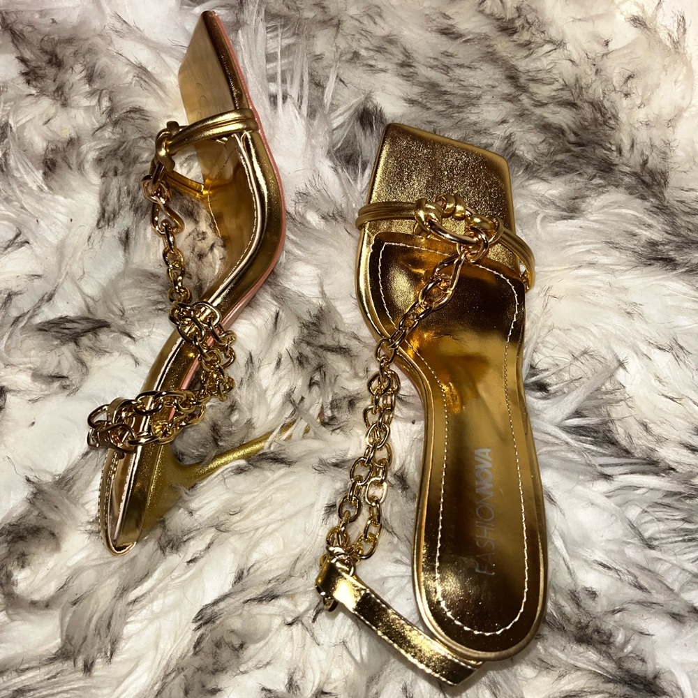 Gold heeled sandals